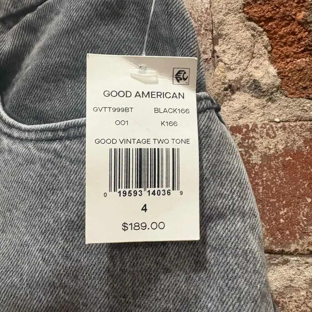 NEW Good American Good Vintage Two Tone Jeans Size 4/27‎